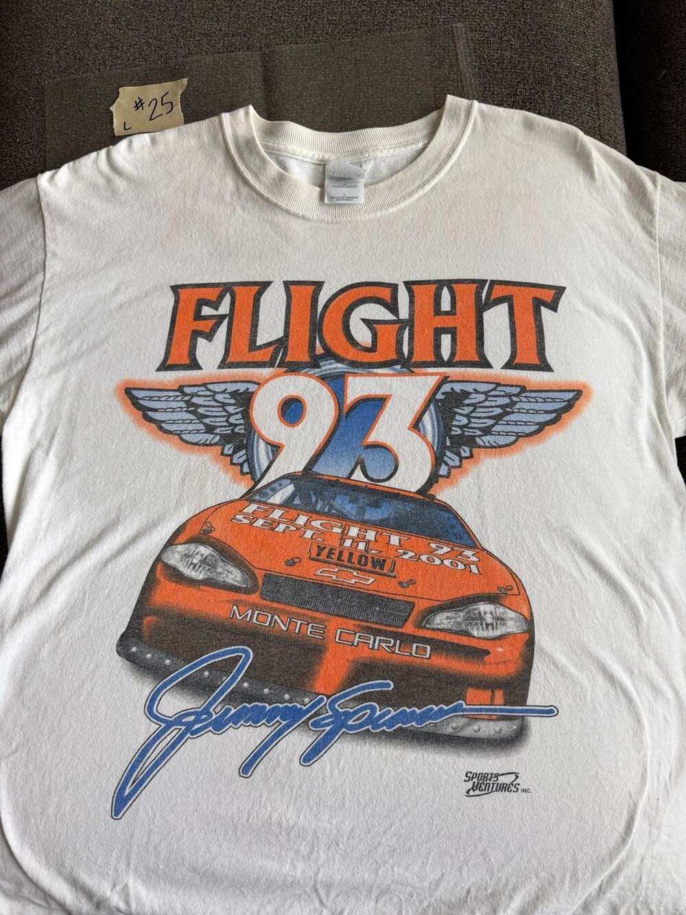 Vintage Jimmy Spencer Flight 93 September 11 2001 NASCAR T-Shirt